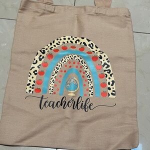 Teacher Life Tan Tote Bag